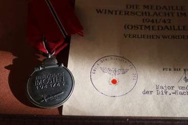 Preview: Medal Winter Battle in the East with a certificate - Fahrkolonne 4/294 1942